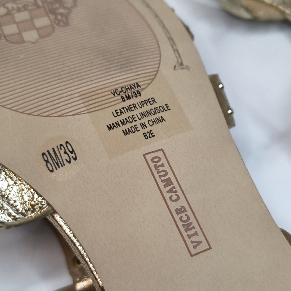 Vince Camuto NWOT Gold Metallic Chaya Slingback Sandal - Picture 5 of 6